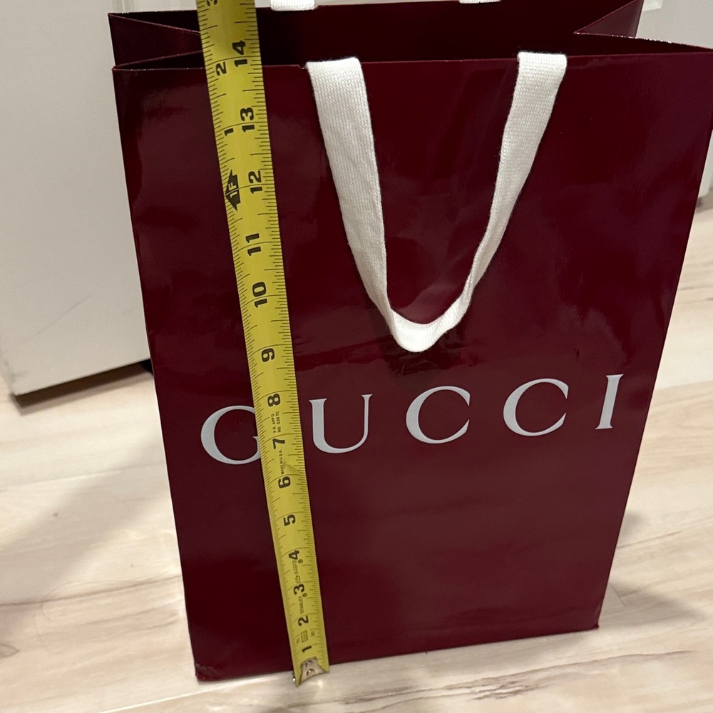 Gucci Deep Red Tote with White Handles